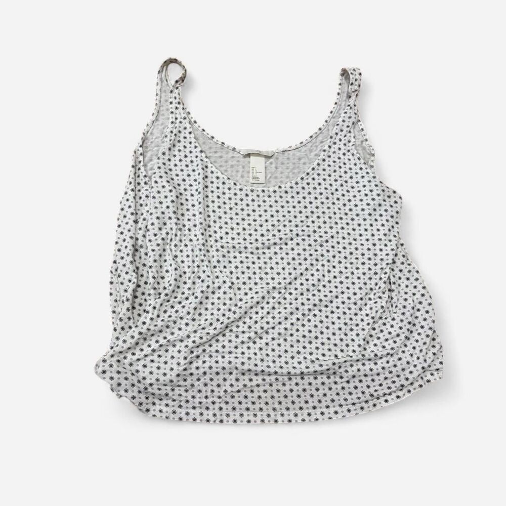H&M H and M Women's White and Black Tank L